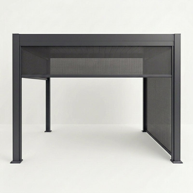 3mx3m Aluminium Pergola with three manual pull down blinds