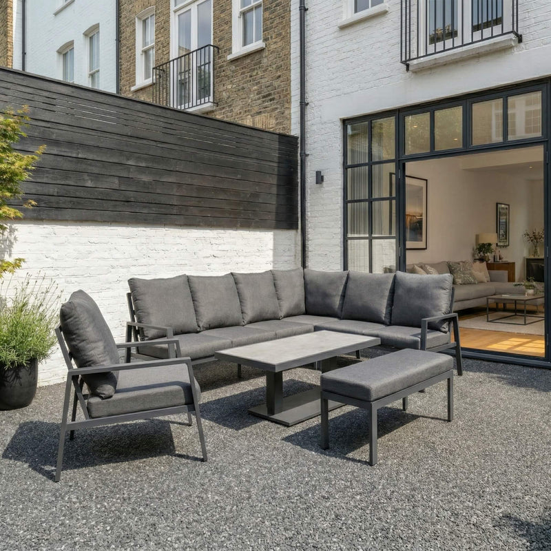 Callen Corner Dining Set with Rising Table, Chair, and Footstool