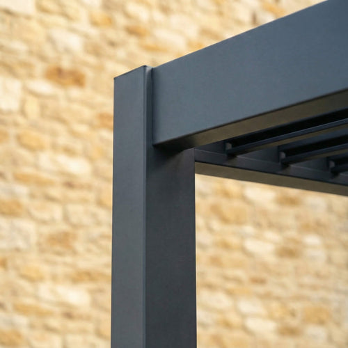 Meridian 6m x 3m Aluminium Louvred Pergola in Graphite Grey