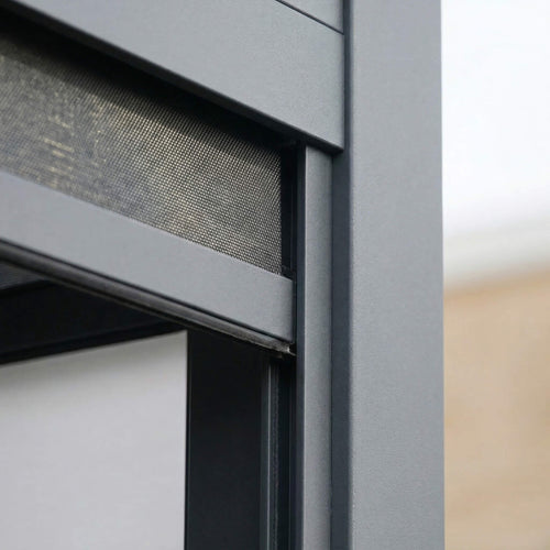 Meridian 6m x 3m Aluminium Louvred Pergola in Graphite Grey