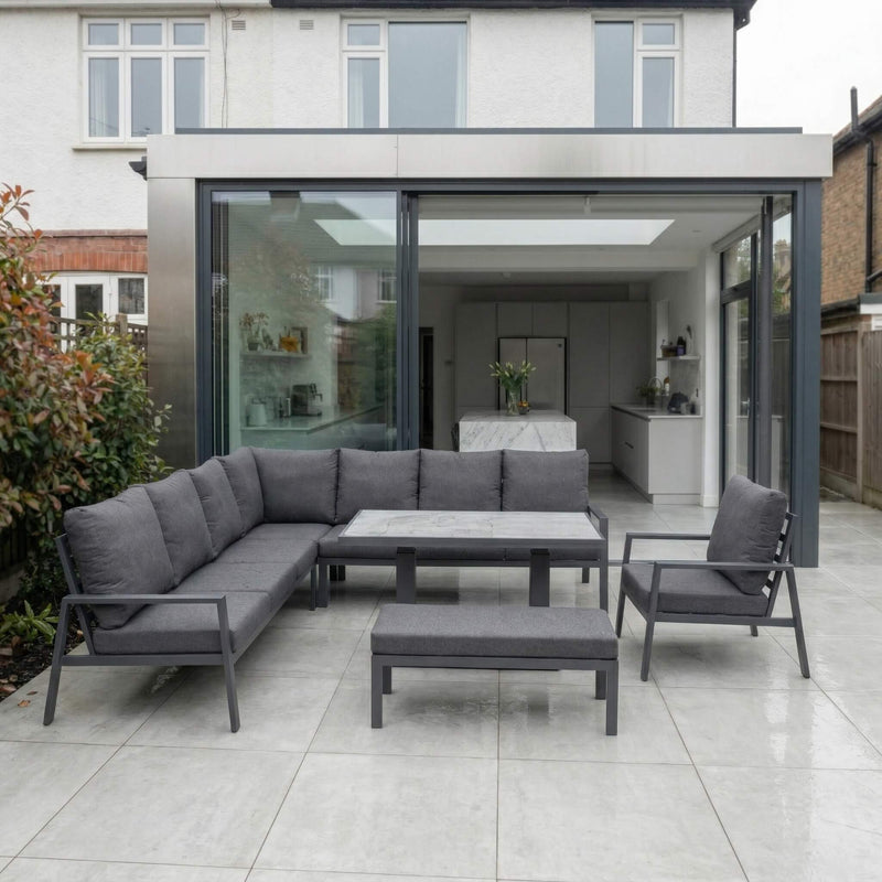 Callen Corner Dining Set with Rising Table, Chair, and Footstool
