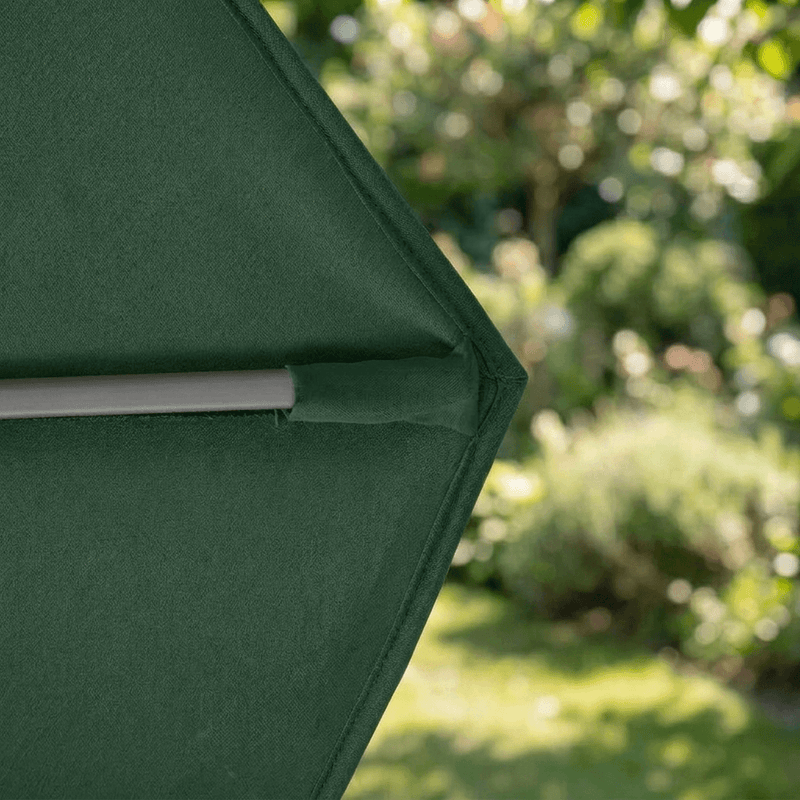 Halo 3m Round Centre Pole Parasol Green Material & Rib Cab Image