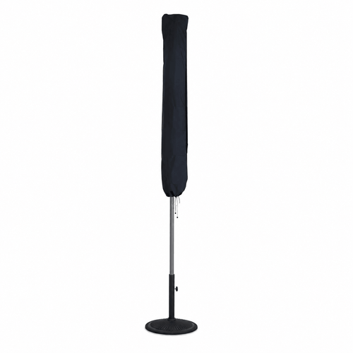 Traditional parasol with black waterproof cover on