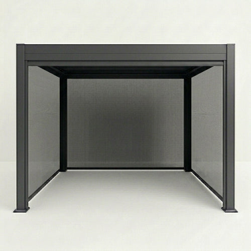 3mx3m Aluminium Pergola with three manual pull down blinds