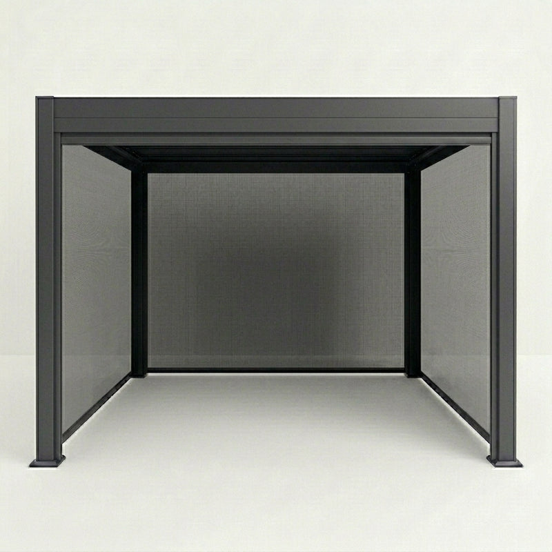 3mx3m Aluminium Pergola with three manual pull down blinds