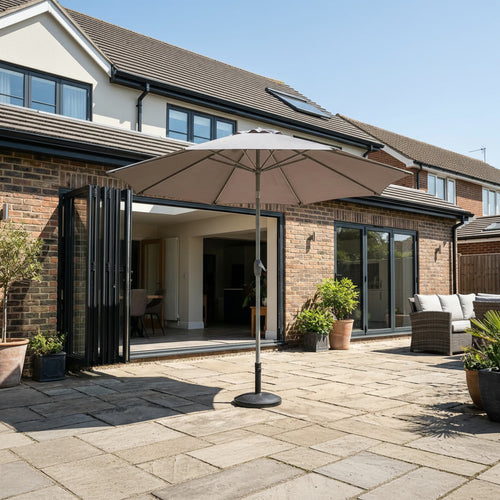 Halo 3m Round Aluminium Parasol in Taupe