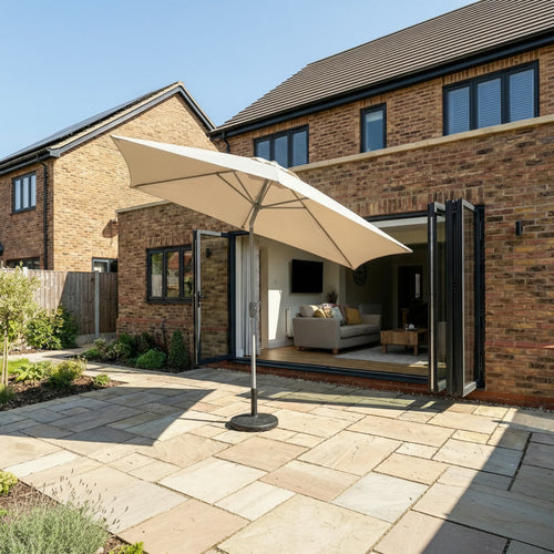 Halo 3m x 2m Rectangular Aluminium Parasol in Beige