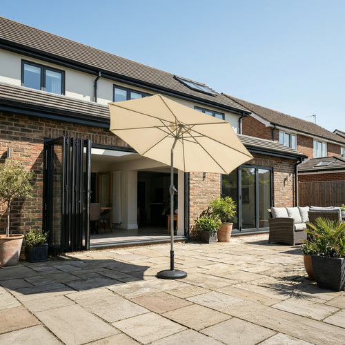 Halo 3m Round Aluminium Parasol in Beige