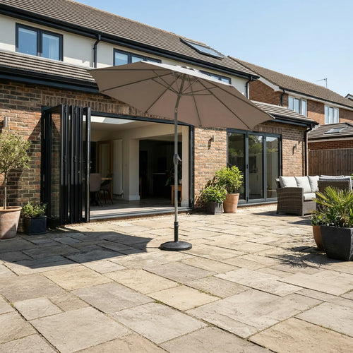 Halo 3m Round Aluminium Parasol in Taupe